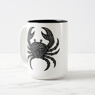 Tasse 2 Couleurs Cancer — Encre Hantée Zodiaque Crabe
