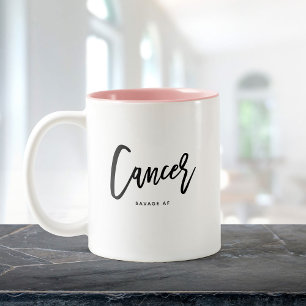 Tasse 2 Couleurs Cancer Horoscope Moderne Amusants Script Anniversa