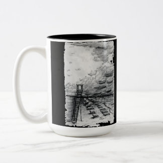Tasse 2 Couleurs Cancun Beach noir et blanc nuageux