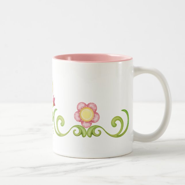 Tasse 2 Couleurs Canette Florale 1 (Droit)
