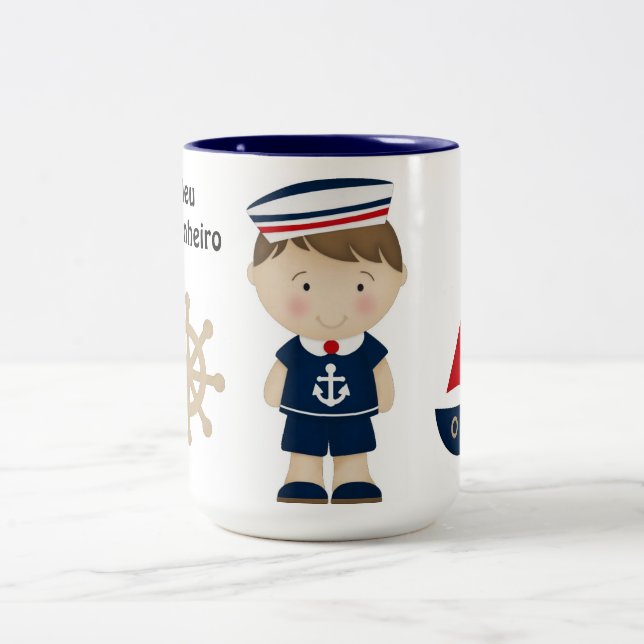 Tasse 2 Couleurs Canette Personnalisée Marin (Centre)