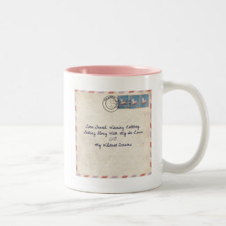 Tasse 2 Couleurs canne à courrier de cochon volant