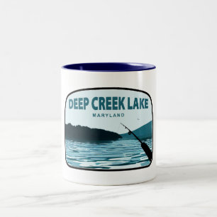 Tasse 2 Couleurs Canne à pêche du lac Deep Creek dans le Maryland