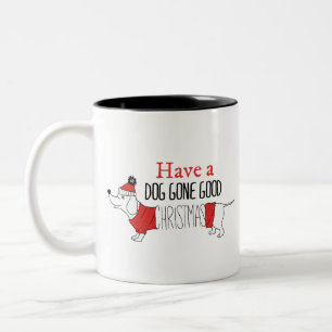 Tasse 2 Couleurs Canons de Noël Chien Chiens de Père Noël Chien Chi