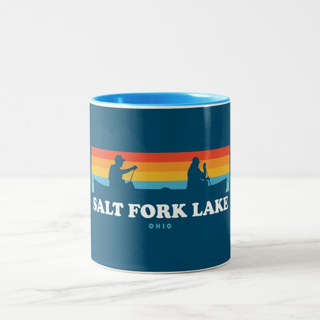 Tasse 2 Couleurs Canot de Salt Fork Lake Ohio (Centre)