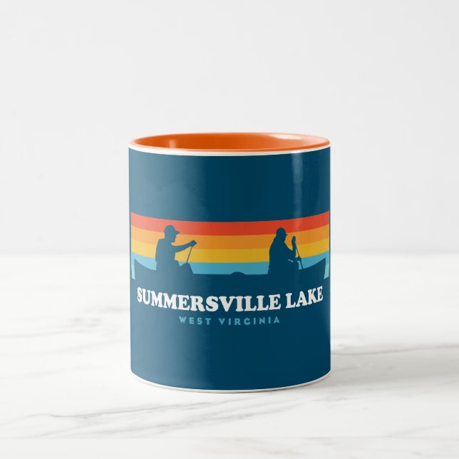 Tasse 2 Couleurs Canot de Summersville Lake West Virginia (Centre)