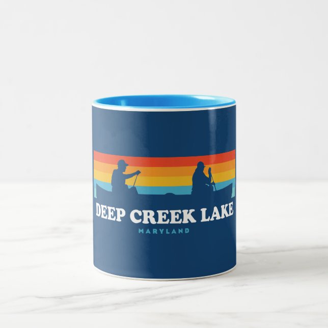 Tasse 2 Couleurs Canot Deep Creek Lake Maryland (Centre)