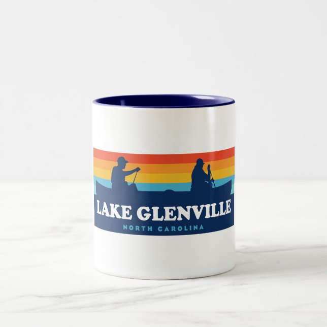 Tasse 2 Couleurs Canot du lac Glenville North Carolina (Centre)