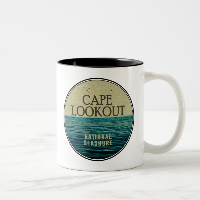 Tasse 2 Couleurs Cape Lookout National Seashore Ocean Birds (Droit)