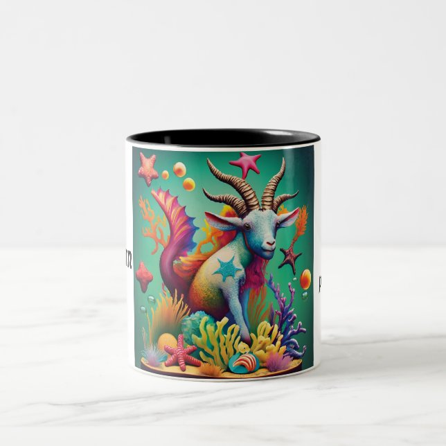 Tasse 2 Couleurs Capricorne - Zodiac Art (Centre)