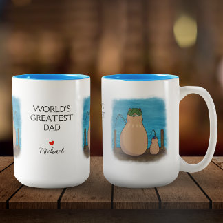 Tasse 2 Couleurs Capybara Père et Fils Personnalisé