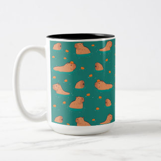 Tasse 2 Couleurs capybares flottantes avec orange