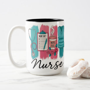 Tasse 2 Couleurs Carburant de nuit Infirmière Café Porte-bloc et Ch