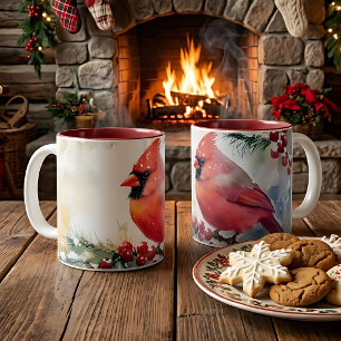 Tasse 2 Couleurs Cardinal de Noël