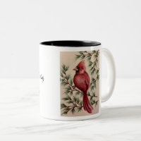 Cardinal rouge et pin