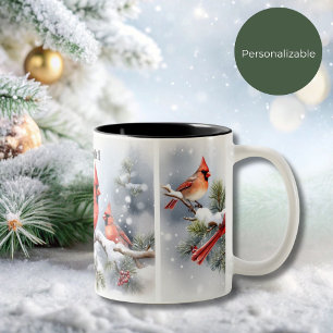 Tasse 2 Couleurs Cardinaux de Noël dans la boue de neige 1