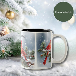 Tasse 2 Couleurs Cardinaux de Noël dans la boue de neige 2