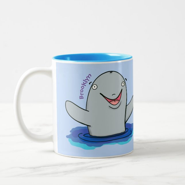 Tasse 2 Couleurs Caricature adorable de marsouin (Gauche)