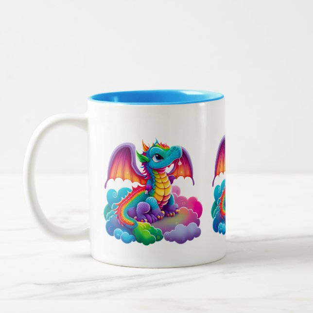 Tasse 2 Couleurs Caricature Adorables Dragon (Gauche)