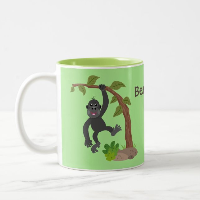 Tasse 2 Couleurs Caricature amusante pour bébé gorille (Gauche)