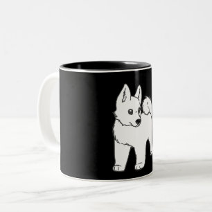 Tasse 2 Couleurs caricature blanche akita
