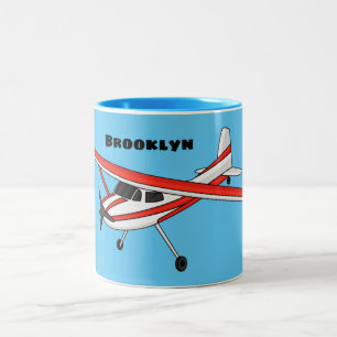 Tasse 2 Couleurs Caricature de l'avion à train de vélo