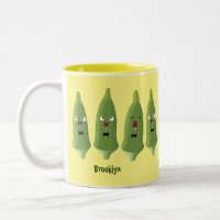 Caricature de légumes de l'okra chantante mignonne