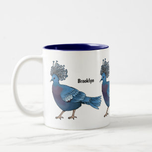 Tasse 2 Couleurs Caricature de l'oiseau pigeon couronné Victoria