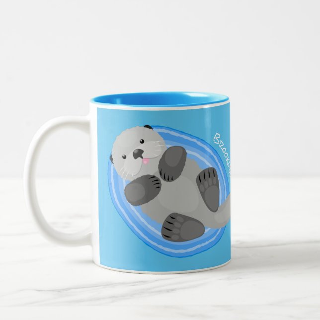 Tasse 2 Couleurs Caricature de loutres de mer jolies (Gauche)