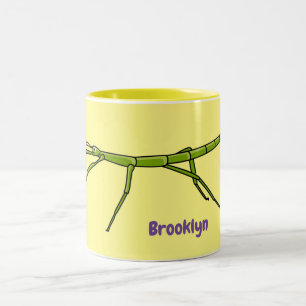 Tasse 2 Couleurs Caricature de mignon rouge vert avec des visages h