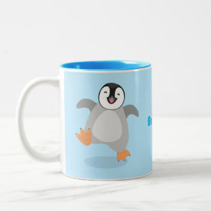 Tasse 2 Couleurs Caricature de poussin de pingouin mignon et joyeus