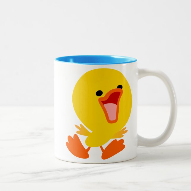 Tasse 2 Couleurs Caricature joyeux mignon Duckkkug (Droit)