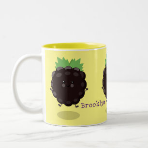 Tasse 2 Couleurs Caricature mignonne de mûre mauve de mûre mûre mau