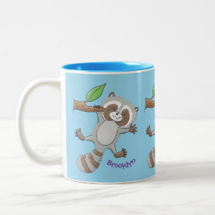 Tasse 2 Couleurs Caricature pour bébé au raton laveur joyeux