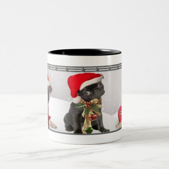 Tasse 2 Couleurs Carlin de Noël (Centre)