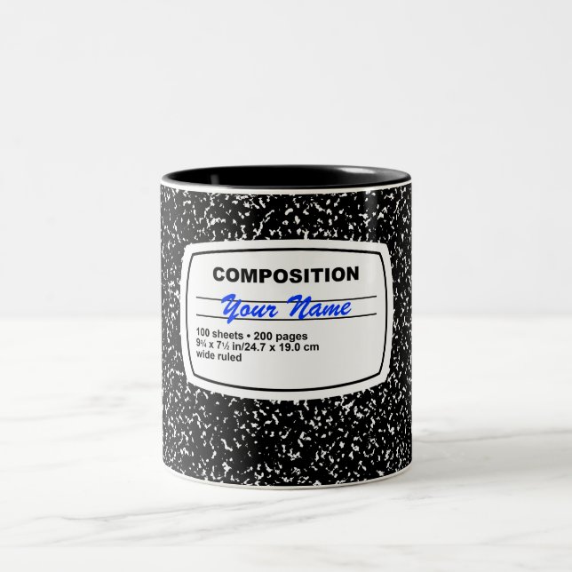 Tasse 2 Couleurs Carnet de composition personnalisable (Centre)