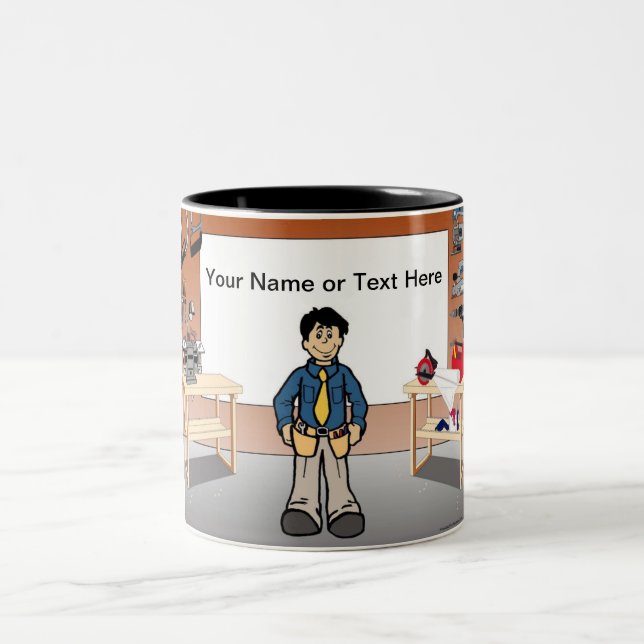 Tasse 2 Couleurs Carpenter personnalisé, Handyman - Cartographie ma (Centre)