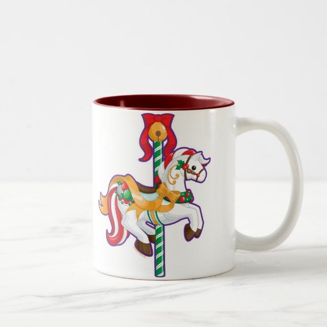 Tasse 2 Couleurs Carrousel de Noël (Droit)