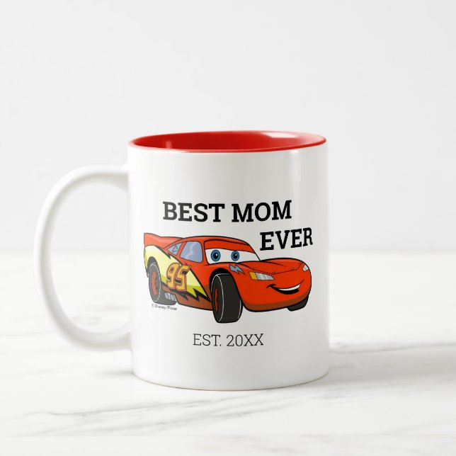 Tasse 2 Couleurs Cars Lightning McQueen Meilleure maman jamais (Gauche)