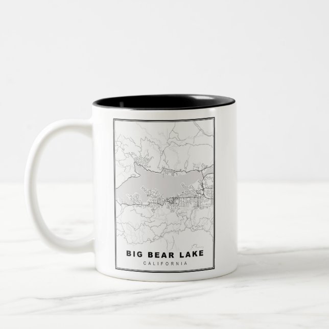 Tasse 2 Couleurs Carte Big Bear Lake (Gauche)
