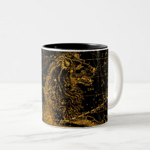 Tasse 2 Couleurs Carte Céleste Astrologique LÉON Lion Or