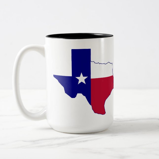 Tasse 2 Couleurs Carte de drapeau du Texas (Gauche)