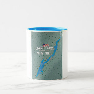 Tasse 2 Couleurs Carte de George New York de lac