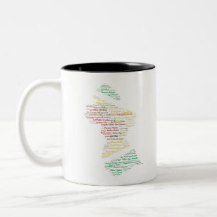 Tasse 2 Couleurs Carte de Guyana avec districts