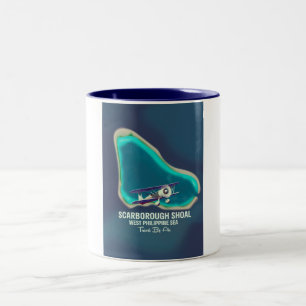 Tasse 2 Couleurs Carte de la mer des Philippines occidentales du ha