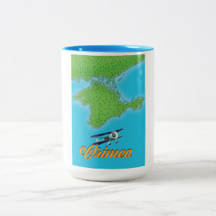 Tasse 2 Couleurs carte de l'affiche de voyage de style vintage de C