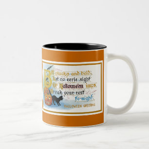 Tasse 2 Couleurs Carte de voeux Halloween vintage