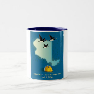 Tasse 2 Couleurs carte de Wrangell St Elias Alaska