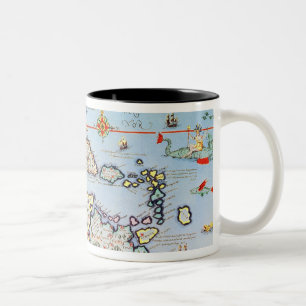Tasse 2 Couleurs Carte des îles des Caraïbes
