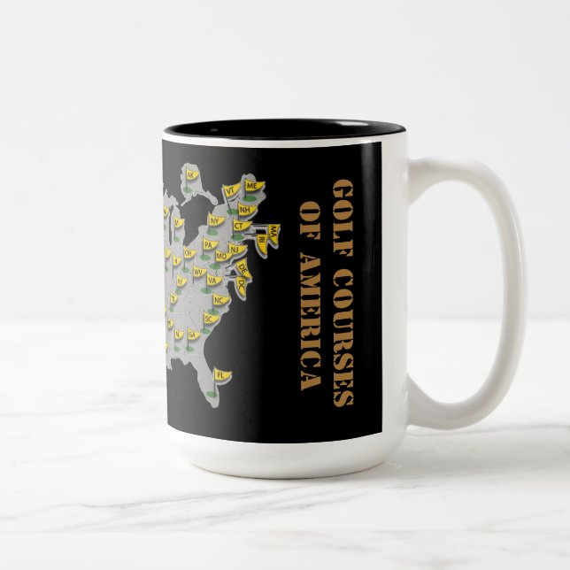 Tasse 2 Couleurs Carte Des Parcours De Golf D'Amérique (Droit)